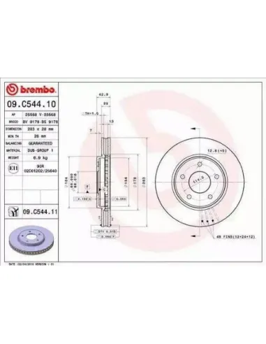 09.C544.11 Disco de freno Brembo