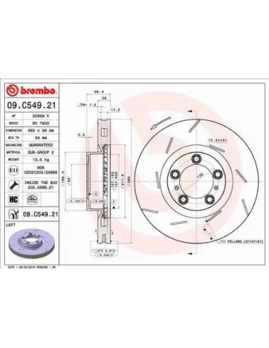 09.C549.21 Disco de freno Brembo