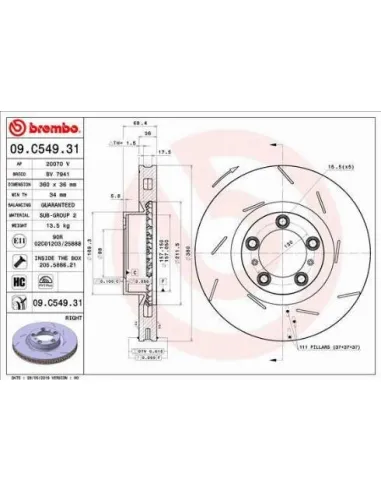 09.C549.31 Disco de freno Brembo