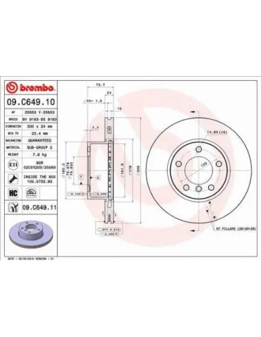 09.C649.11 Disco de freno Brembo