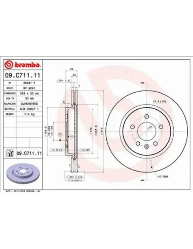 09.C711.11 Disco de freno Brembo