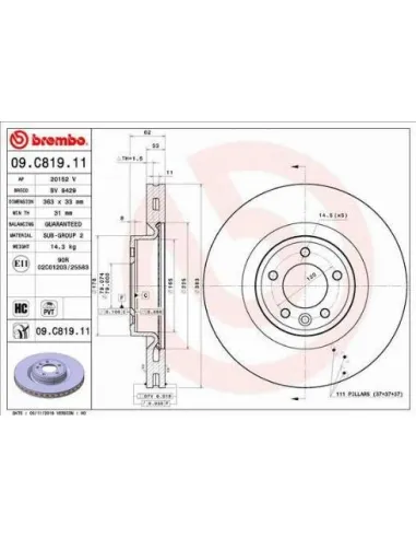 09.C819.11 Disco de freno Brembo