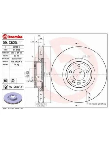 09.C820.11 Disco de freno Brembo