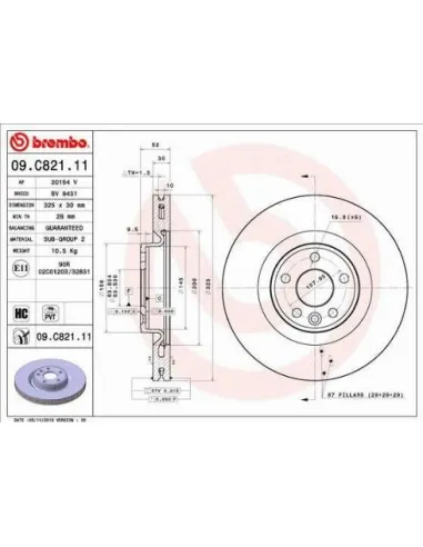 09.C821.11 Disco de freno Brembo