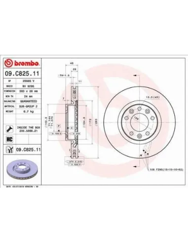 09.C825.11 Disco de freno Brembo