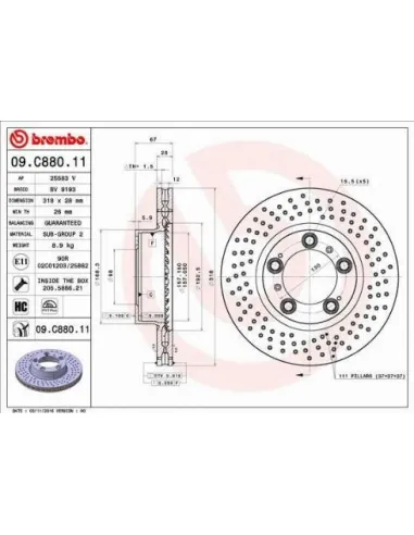 09.C880.11 Disco de freno Brembo