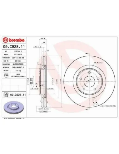 09.C928.11 Disco de freno Brembo