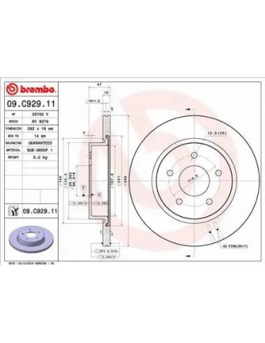 09.C929.11 Disco de freno Brembo