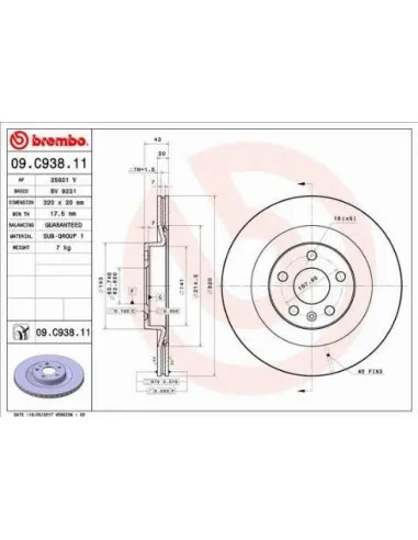 09.C938.11 Disco de freno Brembo