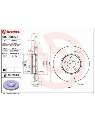 09.C990.21 Disco de freno Brembo