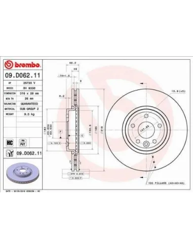 09.D062.11 Disco de freno Brembo