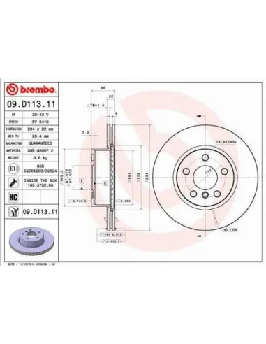 09.D113.11 Disco de freno Brembo