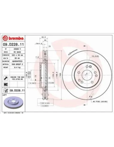 09.D228.11 Disco de freno Brembo