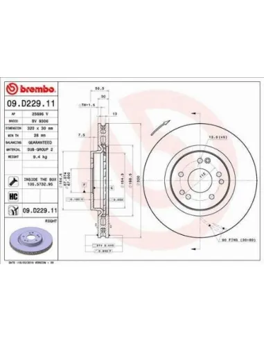 09.D229.11 Disco de freno Brembo