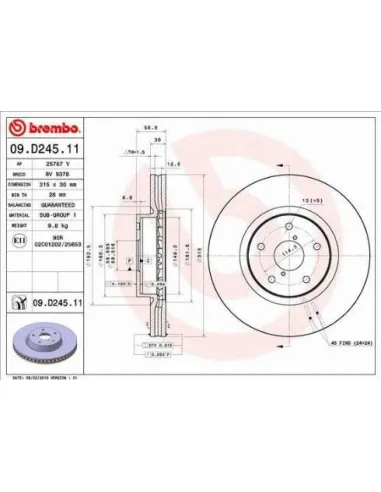 09.D245.11 Disco de freno Brembo