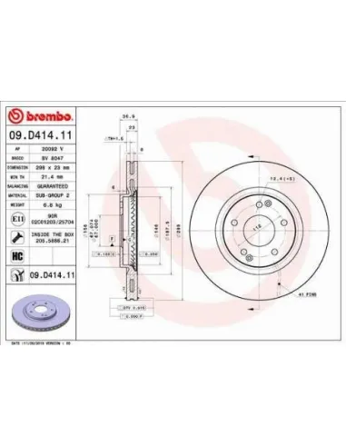 09.D414.11 Disco de freno Brembo