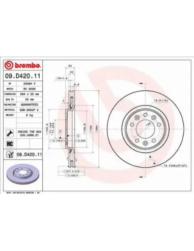 09.D420.11 Disco de freno Brembo