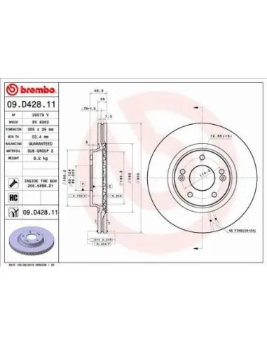 09.D428.11 Disco de freno Brembo