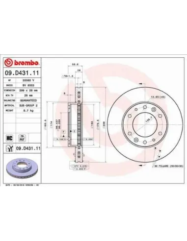 09.D431.11 Disco de freno Brembo