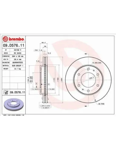 09.D576.11 Disco de freno Brembo