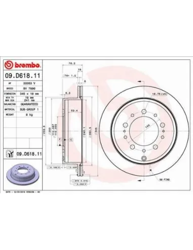 09.D618.11 Disco de freno Brembo