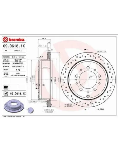 09D6181X Disco de freno Brembo