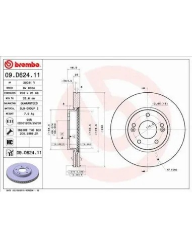 09.D624.11 Disco de freno Brembo