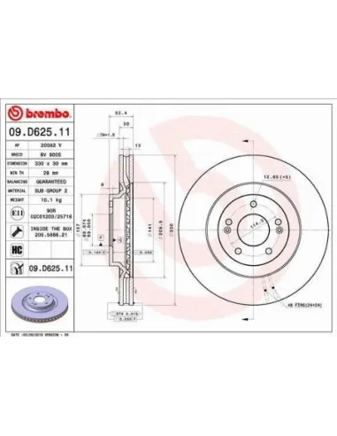 09.D625.11 Disco de freno Brembo