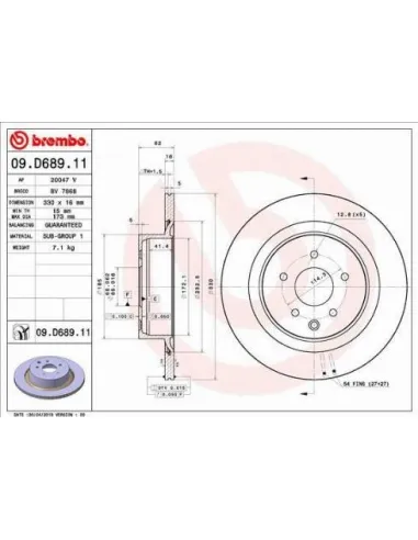 09.D689.11 Disco de freno Brembo