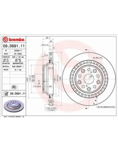 09.D691.11 Disco de freno Brembo