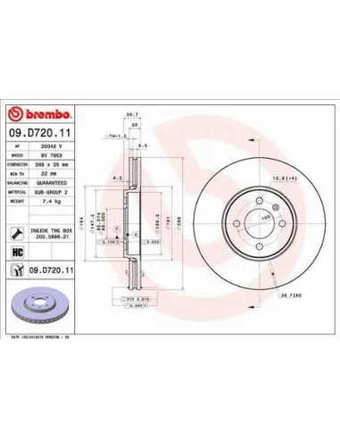 09.D720.11 Disco de freno Brembo