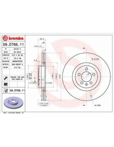 09.D766.11 Disco de freno Brembo