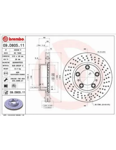 09.D805.11 Disco de freno Brembo