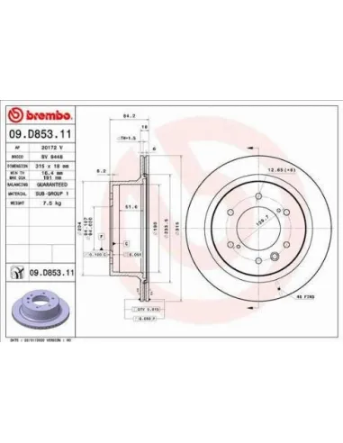 09.D853.11 Disco de freno Brembo