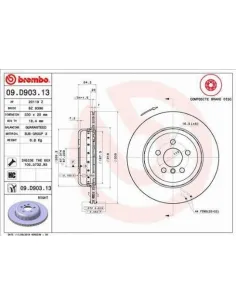 09D90313 Disco de freno Brembo