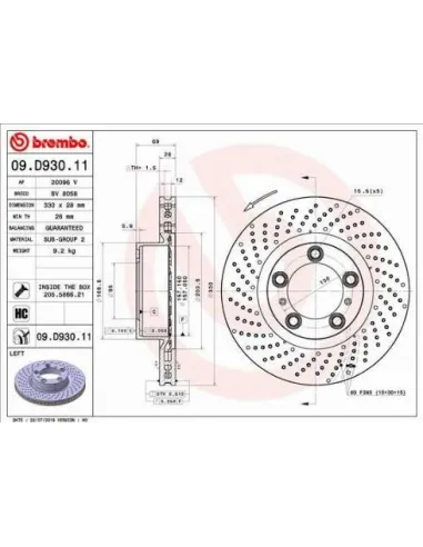 09.D930.11 Disco de freno Brembo