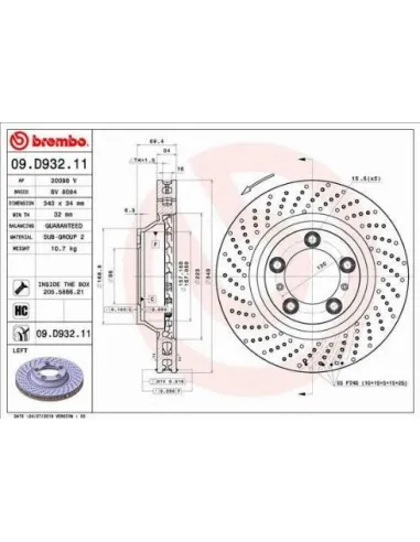 09.D932.11 Disco de freno Brembo