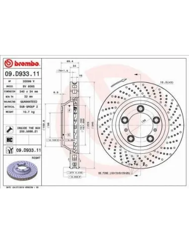 09.D933.11 Disco de freno Brembo