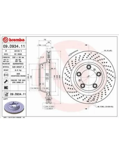 09.D934.11 Disco de freno Brembo