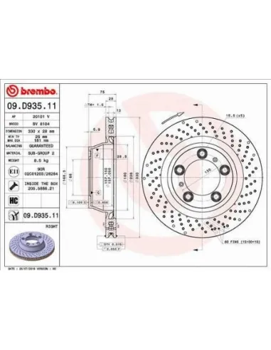 09.D935.11 Disco de freno Brembo