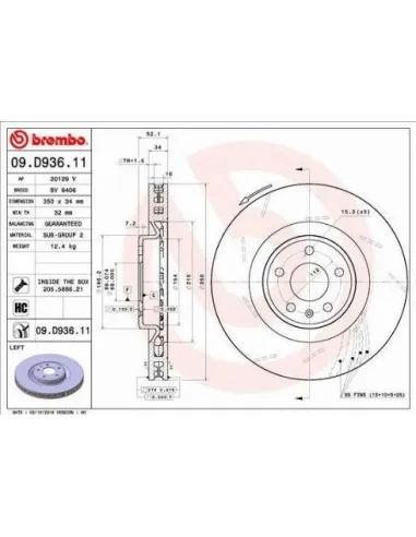 09.D936.11 Disco de freno Brembo