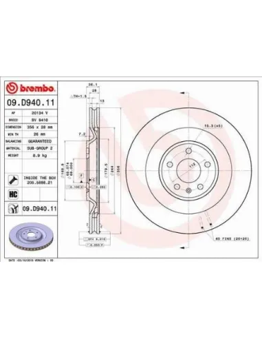 09.D940.11 Disco de freno Brembo