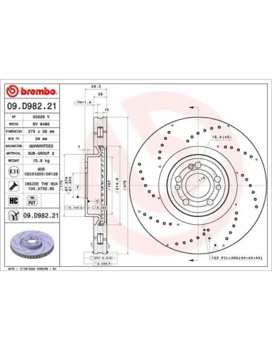 09.D982.21 Disco de freno Brembo