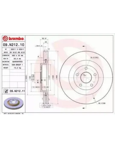 09.N212.10 Disco de freno Brembo