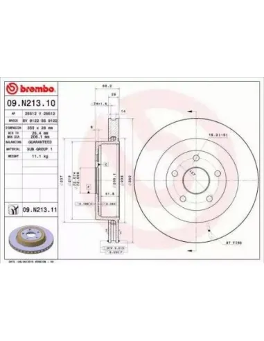 09.N213.11 Disco de freno Brembo