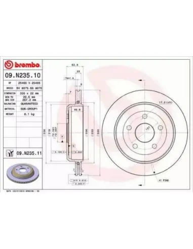 09.N235.11 Disco de freno Brembo