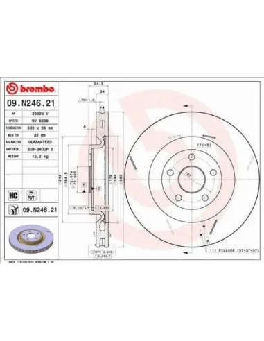 09.N246.21 Disco de freno Brembo