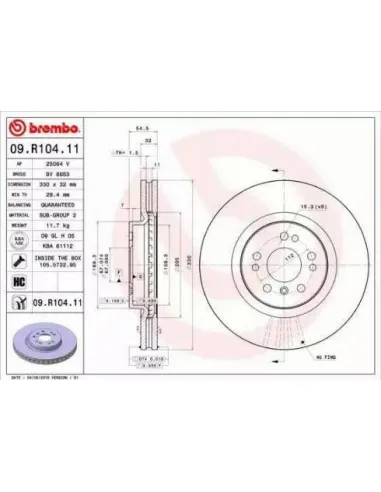 09.R104.11 Disco de freno Brembo