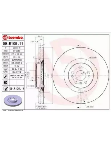 09.R105.11 Disco de freno Brembo