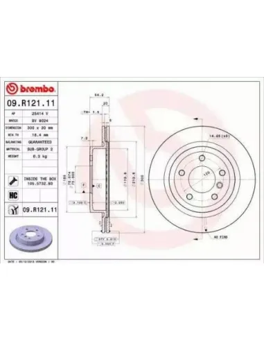 09.R121.11 Disco de freno Brembo